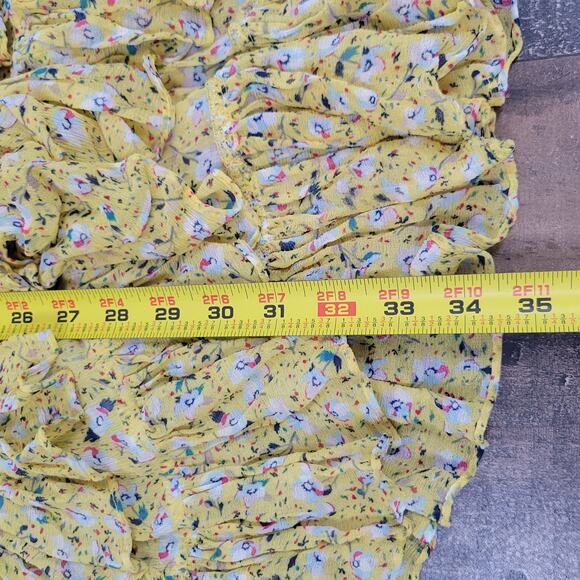 Zadig & Voltaire Rebbie Goa Mini Dress Yellow Ditsy Floral No Size Tag Small - Picture 13 of 15